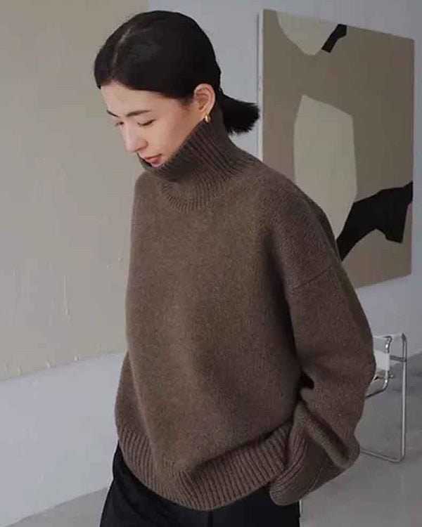 Cashmere Turtleneck Pullover Sweater