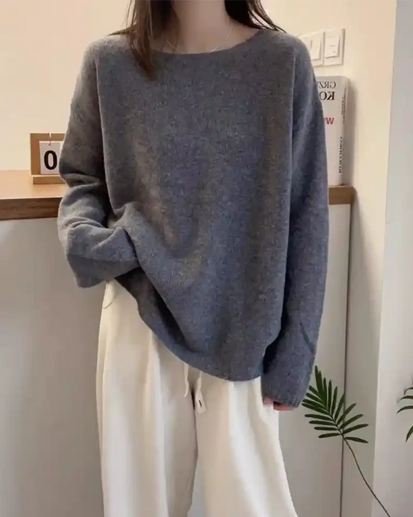 Oversized Cashmere Boatneck Sweater