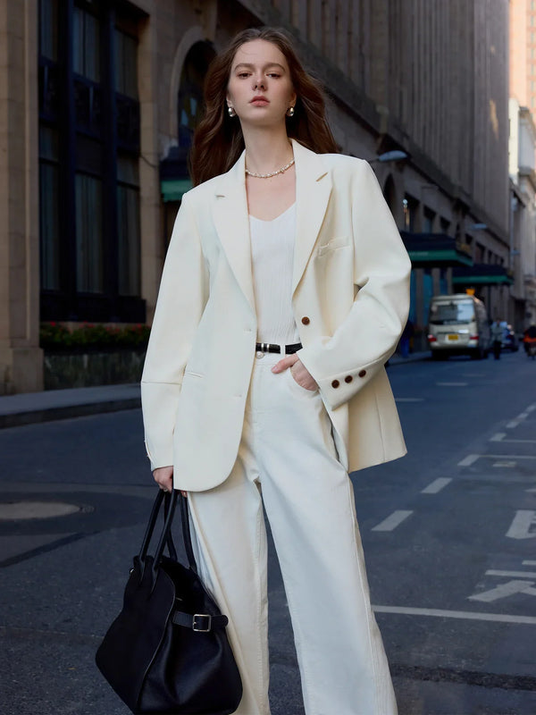 Notched Collar Single Breasted Blazer