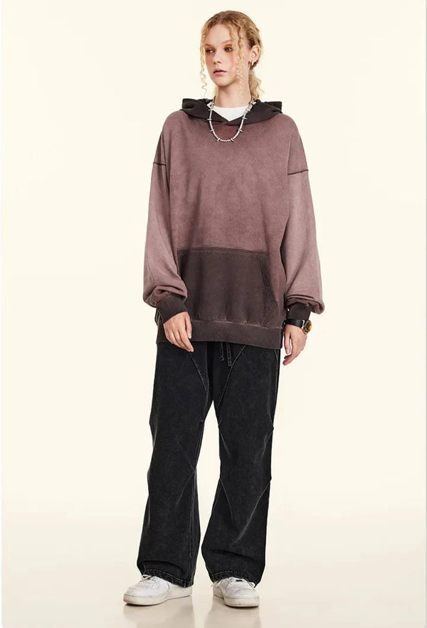 Oversized Retro Washed Cotton Hoodies