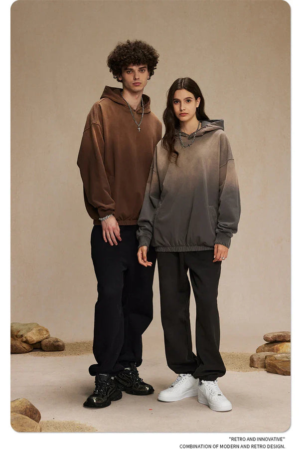 Solid Washed Distressed Ripped Hoodies